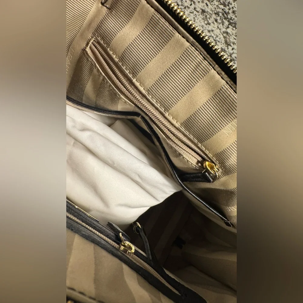 Brahmin Black and Tan Striped Satchel Vivian in Saint Tropez/ Rare - Picture 14 of 14
